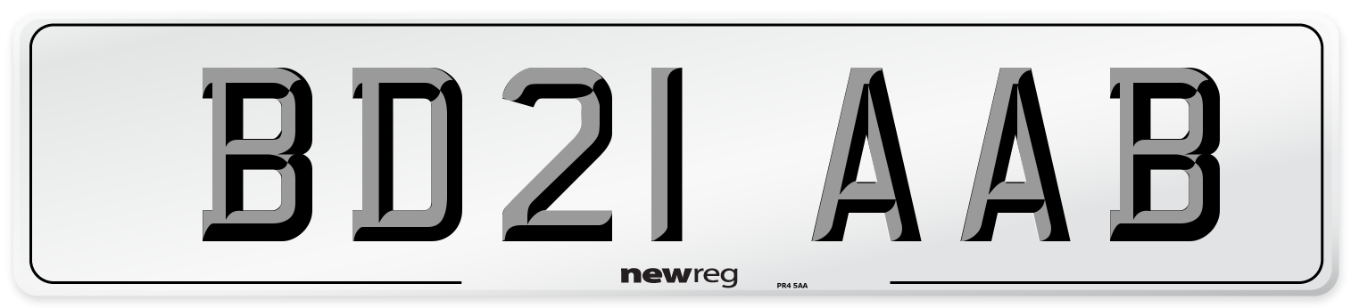 BD21 AAB Number Plate from New Reg